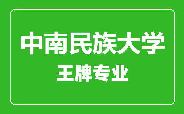 中南民族大學王牌專業有哪些,中南民族大學最好的專業是什么