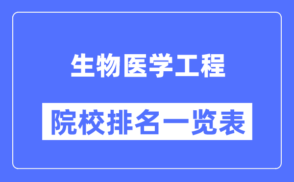 生物醫學工程專業考研院校排名一覽表