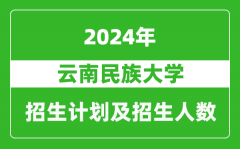 云南民族大學2024年在江蘇的招生計劃及招生人數