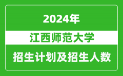 江西師范大學2024年在江蘇的招生計劃及招生人數