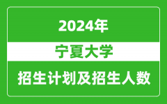 寧夏大學2024年在江蘇的招生計劃及招生人數