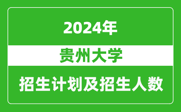 貴州大學2024年在江蘇的招生計劃及招生人數