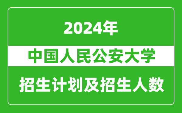 中國人民公安大學2024年在內蒙古的招生計劃及招生人數