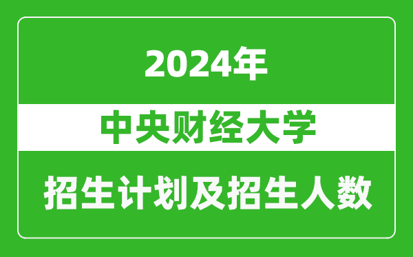 中央財經大學2024年在內蒙古的招生計劃及招生人數