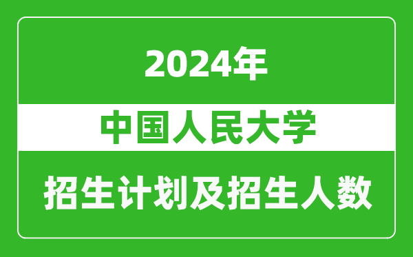 中國人民大學2024年在內蒙古的招生計劃及招生人數