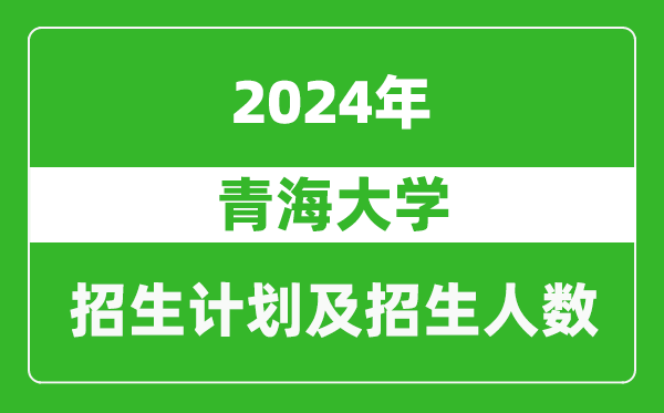 青海大學2024年在安徽的招生計劃及招生人數