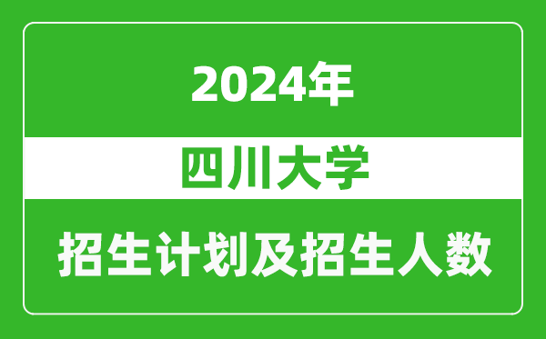 四川大學2024年在安徽的招生計劃及招生人數