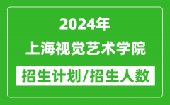 2024年上海視覺藝術學院各省招生計劃及各專業招生人數是多少？